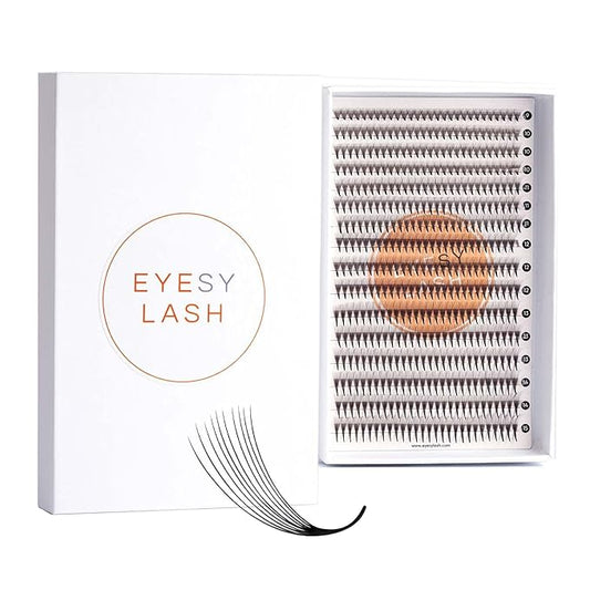 448 Narrow Promade Fans - 10D 0.07mm Thickness D Curl 9-15mm Mixed Lengths - Mega Volume Eyelash Extension Long Stem Narrow Premade Lash Fans Fluffy Pre Made Eyelash Extension Trays