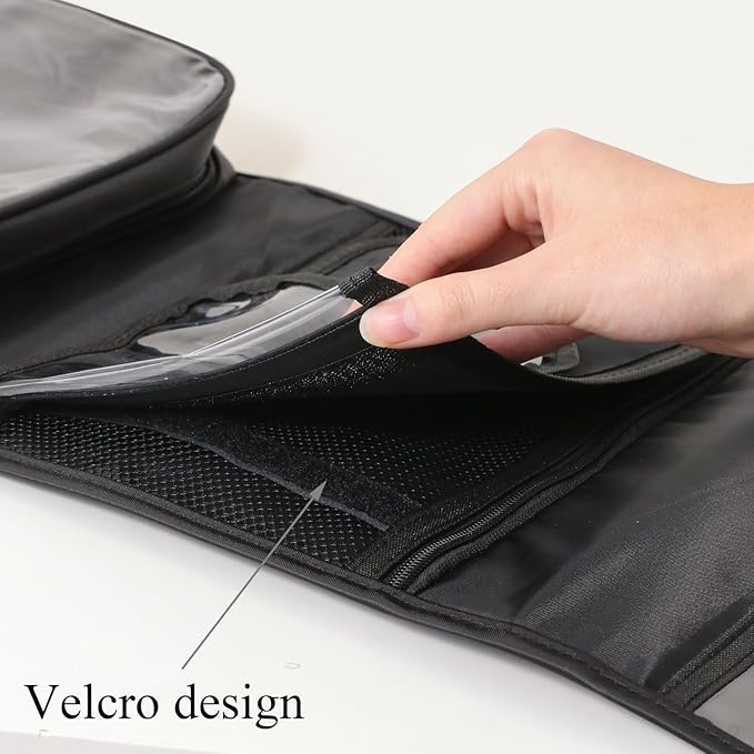 Travel Toiletry Bag for Women,Hanging Travel Toiletry Bag with Jewelry Organizer Compartment,Makeup Bag, Waterproof and Dirt Resistant, Travel Essentials, Medium,Black