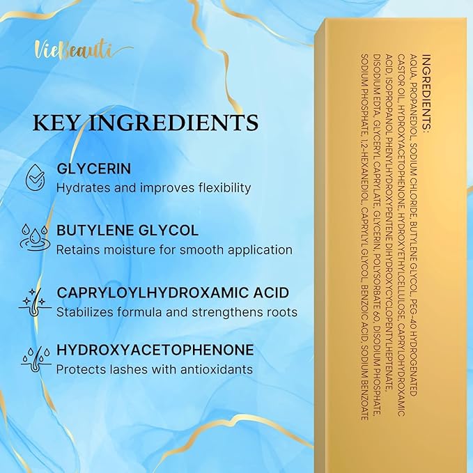 VieBeauti Premium Eyelash Growth Serum: 5mL 5-Month Supply Lash Enhancing Serum with Advanced Formula to Boost Longer Fuller and Thicker Looking Lashes - Vegan & Cruelty-Free for Sensitive Eyes
