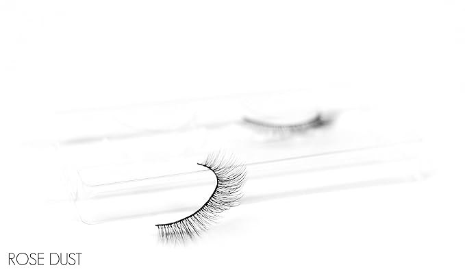 Cruelty Free 3D Faux Mink Eyelashes - Reusable and Durable - Fluffy and Natural - 100% Vegan Luxury Fibers - by Via Flora Beauty (Rose Dust)