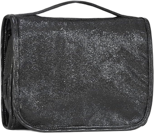Travel Toiletry Bag for Women,Hanging Travel Toiletry Bag with Jewelry Organizer Compartment,Makeup Bag, Waterproof and Dirt Resistant, Travel Essentials, Medium,Bright Black