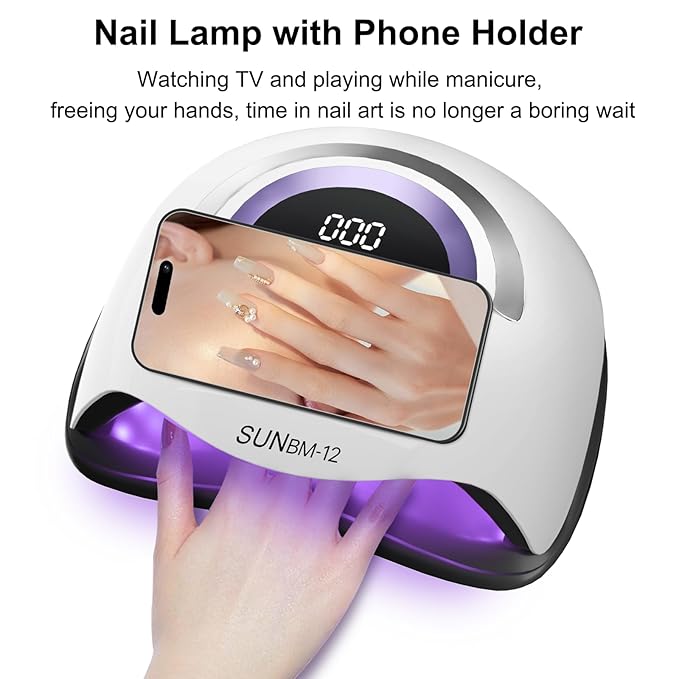 UV LED Nail Lamp Professional 300W Nail Dryer Light with Gloves,UV Light for Gel Nail Polish Kit,Fast Curing Gel X Polish Lamp with Smart Sensor 4 Timer 72 Beads,Nail Art Tools for Manicure Pedicure