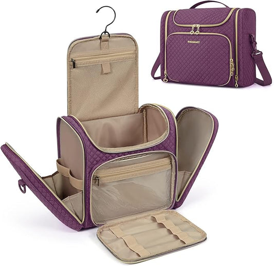 BAGSMART Toiletry Bag, Travel Toiletry Bag for Women, Water-resistant Cosmetic Makeup Bag, Large Capacity Travel Organizer Door Room Essentials for Full Sized Toiletries and Cosmetics