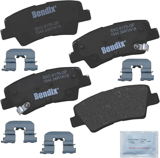 Bendix Priority1 CFC1544 Ceramic Rear Brake Pads for Dodge Attitude 2014-2011, Hyundai Elantra GT 2013, Kia Optima 2019-2014, Rio 2017-2013, Rio5 2011