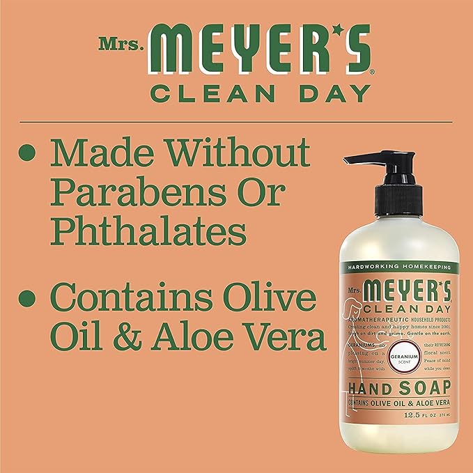 Mrs. Meyer's Liquid Hand Soap Geranium 12.5 Fl Oz.