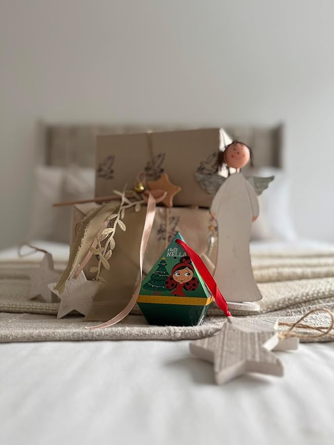 MISS NELLA Festive Dimond- Christmas Bauble Gift Set for Children, Nail Polish and Lip Gloss (4 polish, 4)