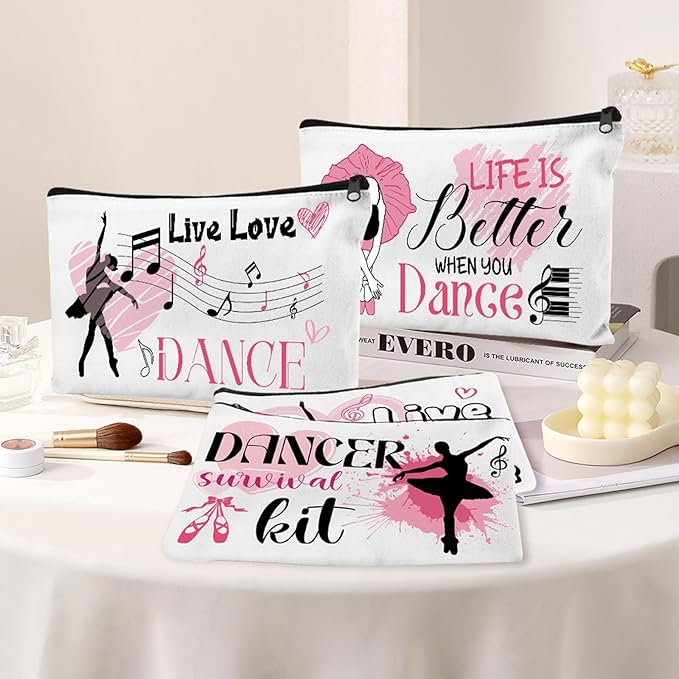 30pcs Dance Makeup Bag Dance Cosmetic Bags Dancer Gifts Survival Kit Pouch Travel Toiletry Bag Dance Team Gifts for Girls Women Dance Teacher Competition