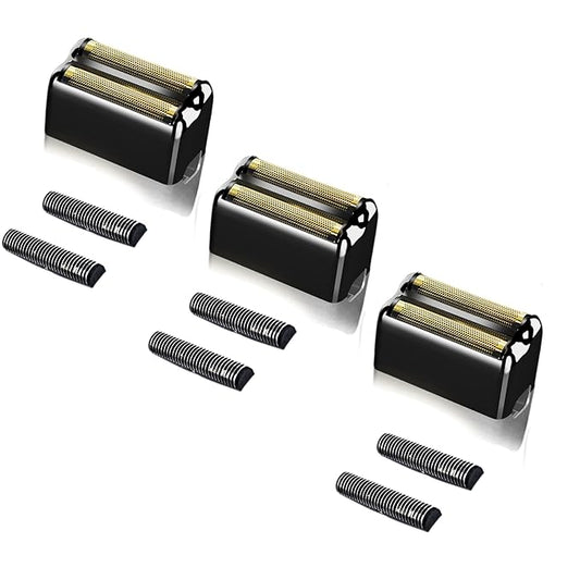 3 pack Replacement Foil and Cutters Compatible with BaBylissPRO Barberology FXFS2 Shaver Metal shaver foil replacement heads,Black