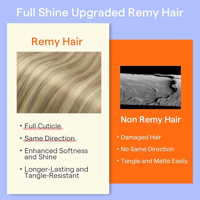 Full Shine 24 Inch Clip in Hair Extensions Real Human Hair Highlight Human Hair Clip ins Dirty Blonde Mix Light Blonde Double Weft Clip in Real Hair Extensions 7 Pcs 120 G