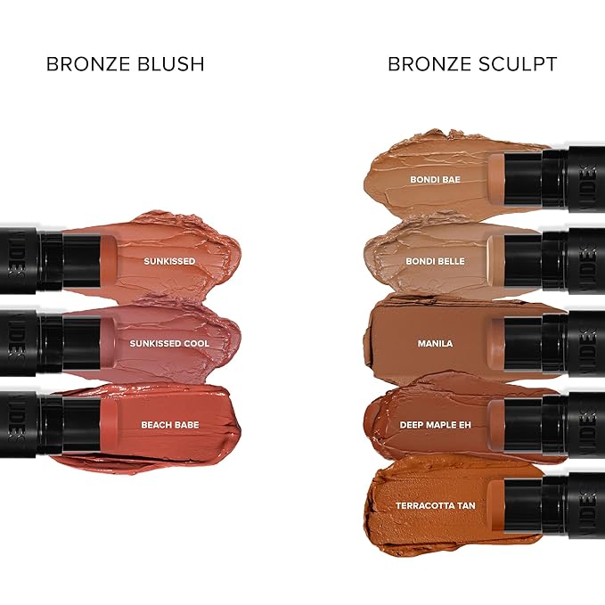 Nudestix Nudies Matte Cream Bronzer 3-in-1 All Over Face Colour for Face, Eyes, and Lips w/Blending Brush (Terracotta Tan)