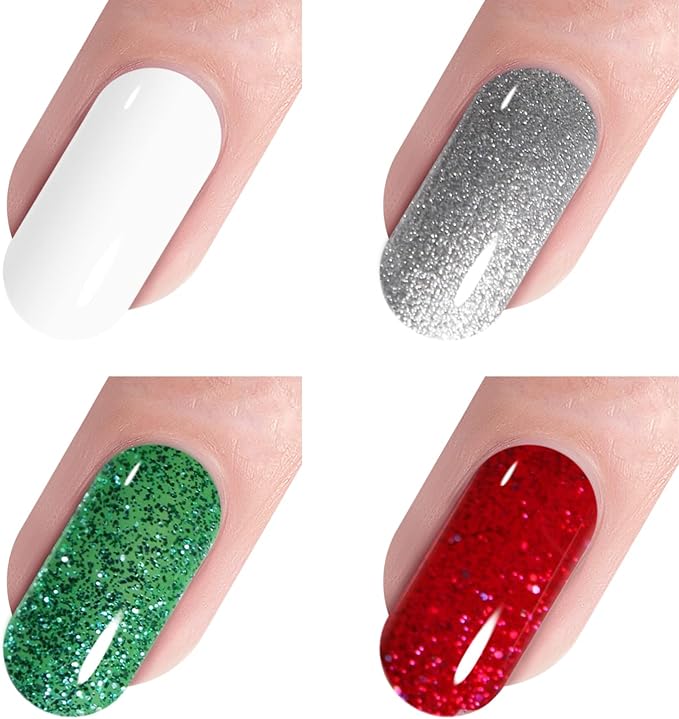 Vishine 4 Colors Starry Gel Nail Polish Color Collection Set Soak Off Glitter Galaxy Gel Nail Varnish Bling Nail Art Manicure Starter Gift Kit 8ml