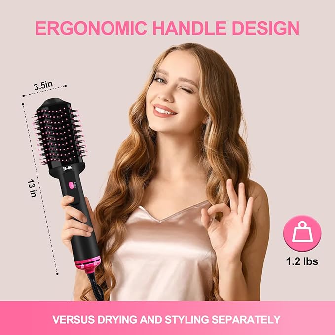 4-in-1 Hair Dryer Brush - Blow Dryer and Styler in One, Hot Air Brush with Oval Barrel for Volumizing, Suitable for All Hair Types, Mother's Day Gifts