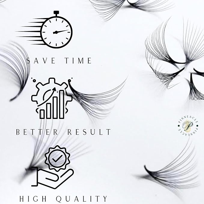 Promade XXL Box - 1200 FANS | Pinneacle Premade Volume Fans For Eyelash Extensions | 8 sizes-in-1 Box | 9mm-16mm | C, CC, D & L curl | 0.07 | 10D Volume (10D - D curl - 9-16mm)