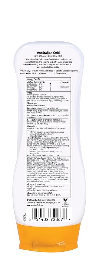 Australian Gold Extreme Sport Sunscreen Lotion SPF 30, 8 Ounce | Broad Spectrum | Sweat & Water Resistant | Non-Greasy | 8 Fl Oz (Pack of 1) SPF 30 - Lotion