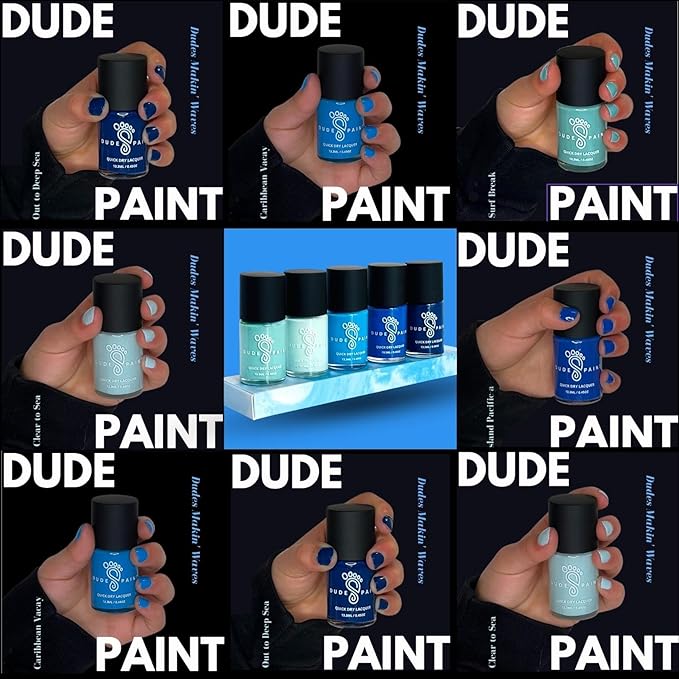 Dudes Makin' Waves Nail Polish Collection for Boys - Set of 5 Colors