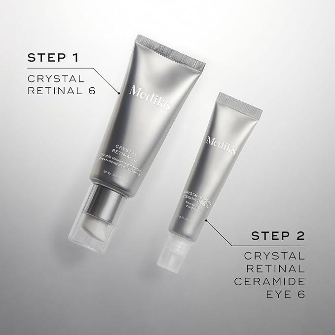 Medik8 Nighttime Renew Duo - Crystal Retinal 6, Crystal Retinal Ceramide Eye 6 - Firming Face Serum - Smoothing, Lifting Eye Cream - 2 pc