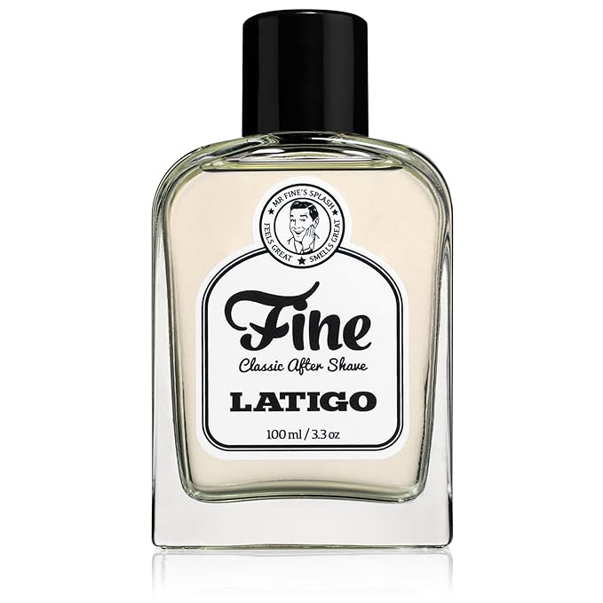 Fine Men's Aftershave - Latigo Fragrance, Soothing & Toning Post Shave Balm, Calms Razor Burn, Classic Barbershop Feel, Alcohol-Based Formula, Gentle for All Skin Types, 100ml