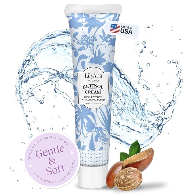 LilyAna Naturals Anti Aging Retinol Face Cream for Women – Wrinkle & Neck Cream for Firming, Retinol Moisturizer for Face with Hyaluronic Acid, Hydrating Night Cream for Fine Lines, Collagen Boost