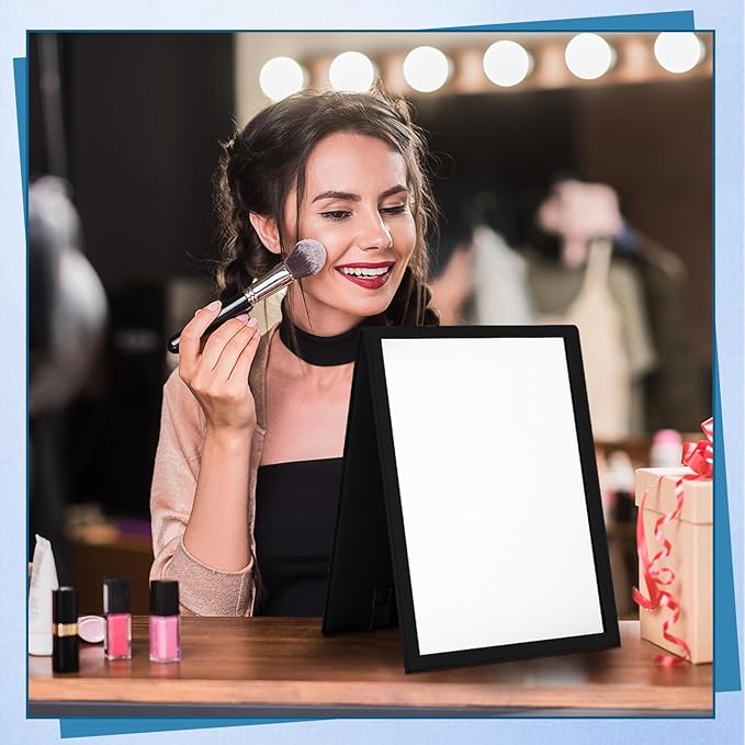 Travel Hanging Mirror 33.5 x 13.4 Inch Dance Bag Mirror Backstage Foldable Hanging Christmas for Gifts Dance Bag Dancers Artists Aestheticians Home Spa Events(Black)