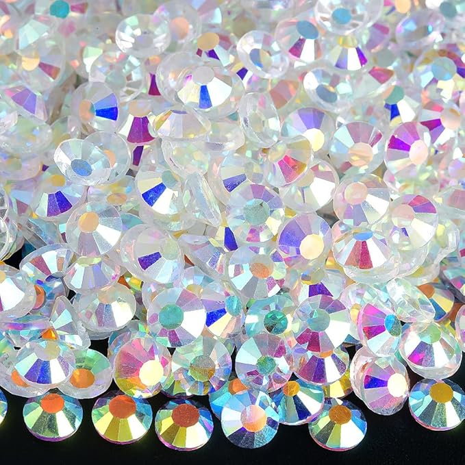 Blinginbox Flatback Rhinestones Bulk,14400pcs Crystal Round Loose Gemstones Glass Rhinestones for Crafts Makeup Nail Art Clothes Shoes DIY Decorations(SS16,3.8-4.0mm,Transparent Clear AB)