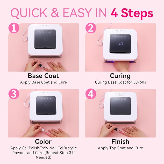 Makartt UV Nail Lamp: 30W Gel LED Light with 4 Timers, LCD Display, Auto Sensor, and Fast Curing for Gel Polish, Professional Nail Dryer for Home and Salon Manicures Pedicure