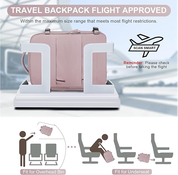 Travel Backpack Carry On Flight Aapproved Personal Item Travel Bag Mochila De Viaje Travel Backpack For Men Spirit Airlines Personal Item Bag 18x14x8 Carry On Backpack For Airplanes Lotus Root Pink