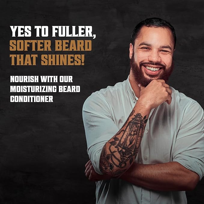 Viking Revolution Palo Santo Beard Wash and Beard Conditioner Set with Argan and Jojoba Oils - Softens and Strengthens - Natural Palo Santo Scent - Beard Shampoo with Ginseng Root Extract (17 oz)