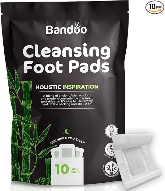Bandoo Foot Pads | Original | Rana Pads | Premium Natural Bamboo Vinegar Foot Care Pads | Japanese Foot Pads | 10 Pads