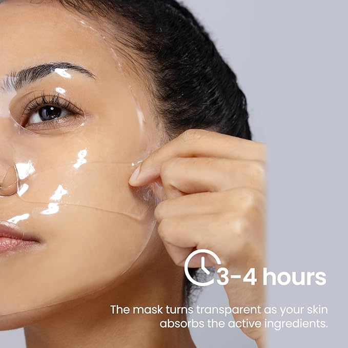 AROCELL Super Collagen Mask 12 Facial Sheet Dual Matrix Hydrogel Masks with Low Molecular Weight Collagen for Elasticity Hydrating Anti-Aging Cooling Korean Skincare, 43g x 12ea