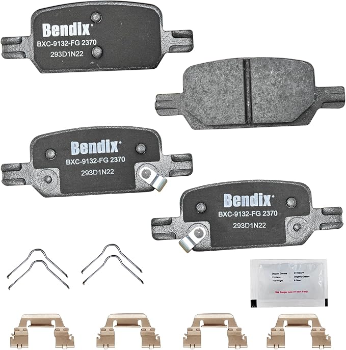 Bendix Priority1 CFC2370 Ceramic Rear Brake Pads for Chevrolet Colorado 2022-2021, GMC Canyon 2022-2021