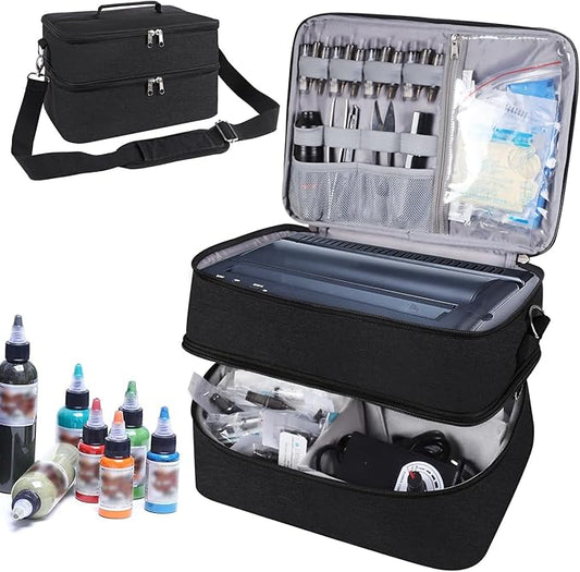 Tattoo Supplies Organizer - Kit Box Case for Tattoo Stencil Printer, Ink, Equipment
