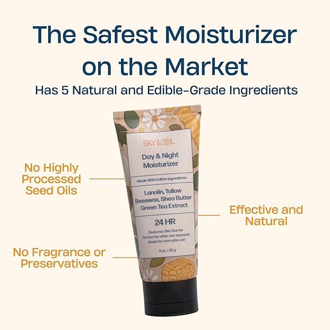 Everything Cream | 100% Grass Fed Beef Tallow Moisturizer for Face and Body | Day & Night Skincare | Safe Natural Edible-Grade Ingredients | After-Sun Care | All Skin Types | 3 oz