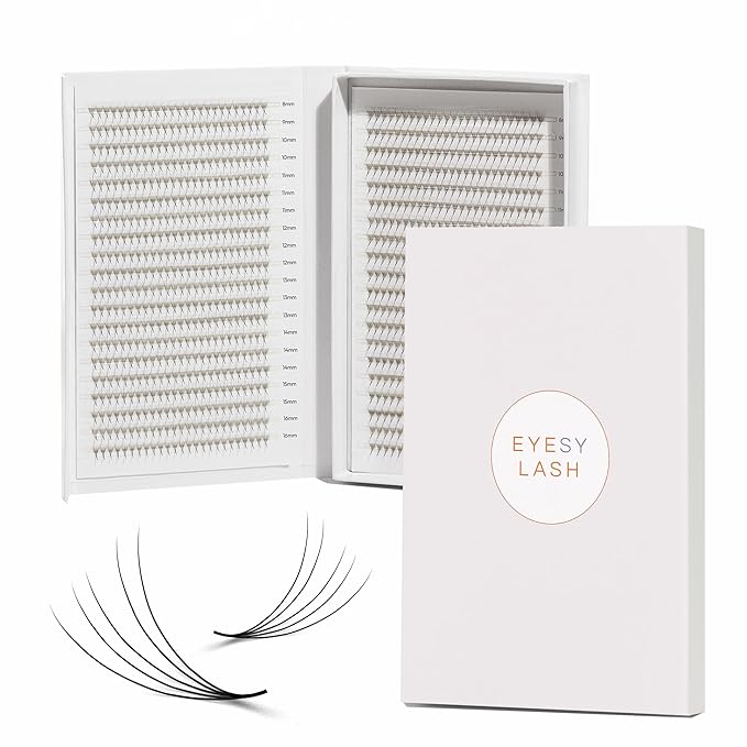1200 Easy Promade Fans - 5D 0.07 Curl CC Mixed Lengths 8-16mm - Ultra Speed 40 Lines Eyelash Trays Volume Premade Lash Fans Handmade Pre Made Eyelash Extensions Fluffy Soft Pointy Base