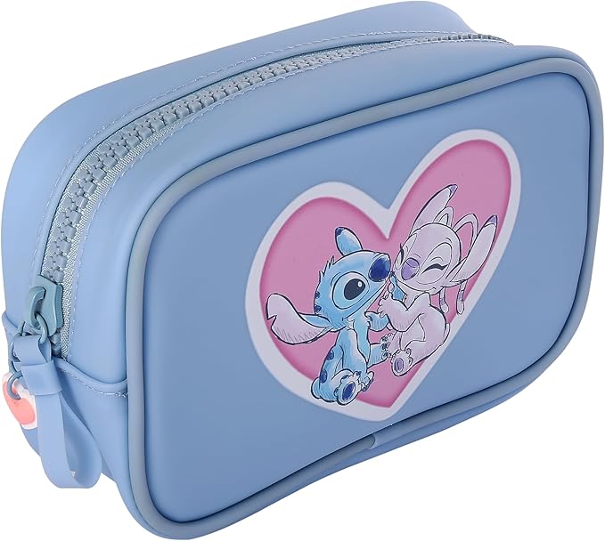 SALLY ROSE Angel and Stitch Makeup Bag Official License, Disney Makeup Bag for Traveling