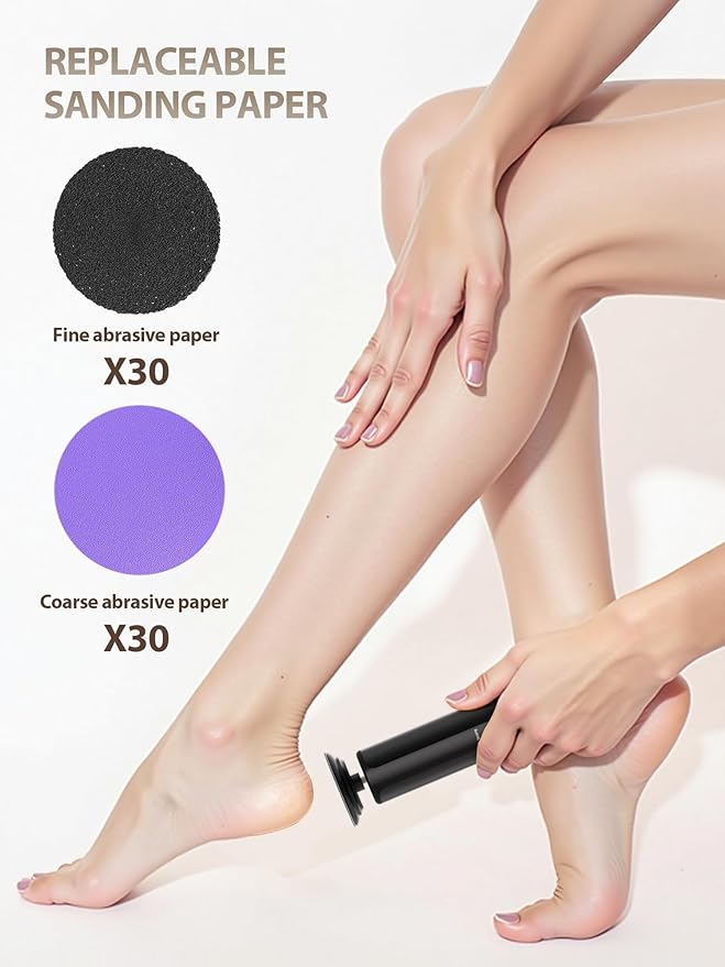 60 Pcs Sandpaper Set 1.7'' x 1.7'' for Electric Foot File Callus Remover