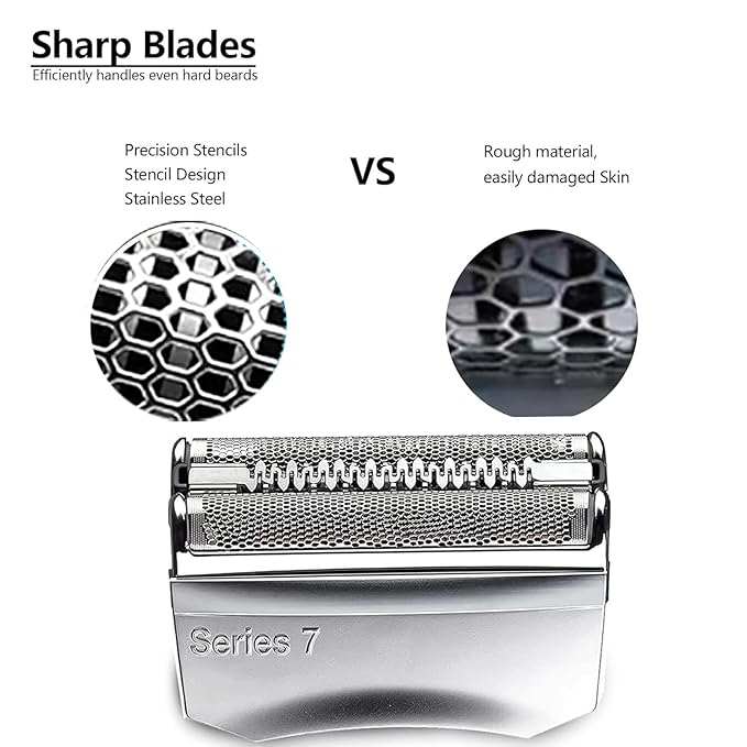 Series 7 70S Replacement Shaver Heads Compatible with Braun Series 7 Electric Razors,70S Blades for Braun s7 Replacement Replacement Foil and Cutter 720cc, 730cc, 735s, 750cc, 760cc, 790cc