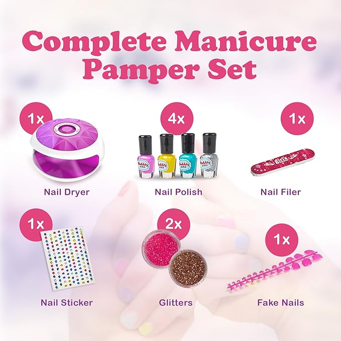Kids Spa Day Kit for Girls - 42+ Piece Set with Waterfall Foot Spa - Perfect Spa Kit for Girls Ages 5+, Fun Pedicure and Party Supplies, Ideal for Girls Ages 6 7 8 9 10-12