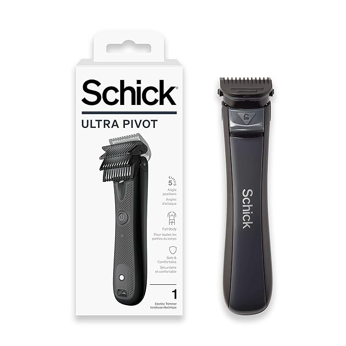 Schick Ultra Pivot Body Trimmer for Men | Manscaping Electric Shaver, Pubic Hair Trimmer, Body Groomer
