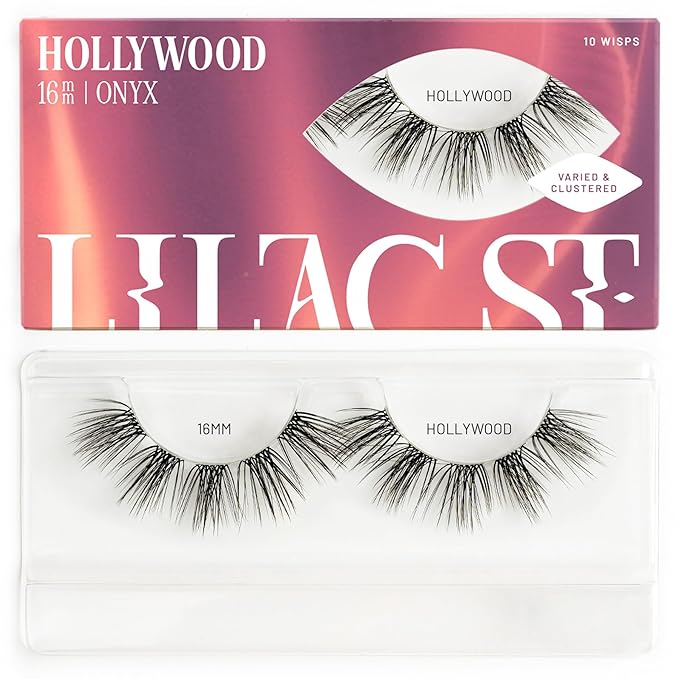 Lilac St - Hollywood Glamorous Faux Eyelash Clusters (16mm) - Wispy & Spiky - DIY Lash Extension Wisps - Lightweight & Lifelike - Lasts 10 Days - Korean Silk - Cruelty Free, Vegan - 10 Lashes