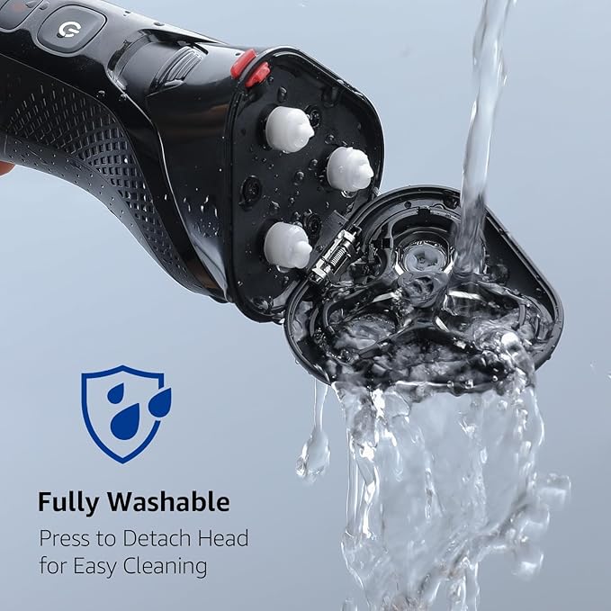 Cordless Electric Razor for Men: 3-in-1 Shaver for Beard/Nose/Sideburns - IPX7 Waterproof Travel Kit - Turbo Speed & Precision Blades