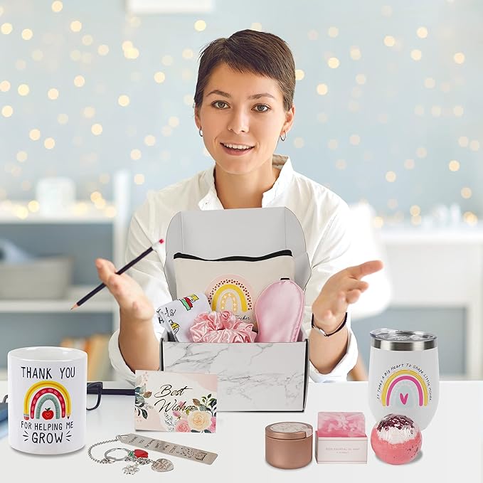 Kolewo4ever 14 pcs Teacher Appreciation Gift Set Teacher Gifts Box for Women Best Teacher Gifts for Women Funny Thank You,Retirement,Christmas,Birthday Baskets Gifts for Teachers