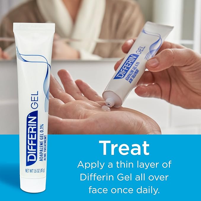 Differin Adapalene Gel 0.1% Acne Treatment, 0.5 Ounces each (Value Pack of 3)