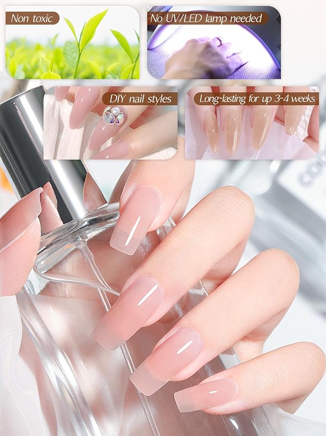 EBANKU Nude Acrylic Powder Set, 6 Colors * 10g/0.35oz Acrylic Nail Powder Warm Colors Series Acrylic Powder for Nail Acrylic French Extension 3D Nail Carving, Long-Lasting, No Nail Lamp Needed
