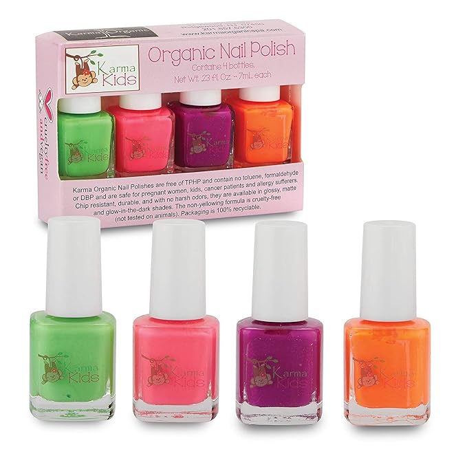 Karma Kids Nail Polish Box Set Natural Safe Nail Polish for Little Girls - Vegan, and Cruelty Free – Quick Dry, Kids Friendly