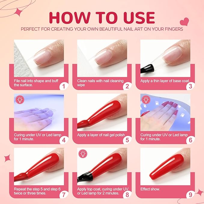 39PCS Gel Nail Polish Kit with U V Light 20 Colors Gel Nail Kit Glitter Nude Pink Red Blue 36W Nail Lamp Base Top Coat Nail Art Rhinestones Manicure Tools Starter Kit