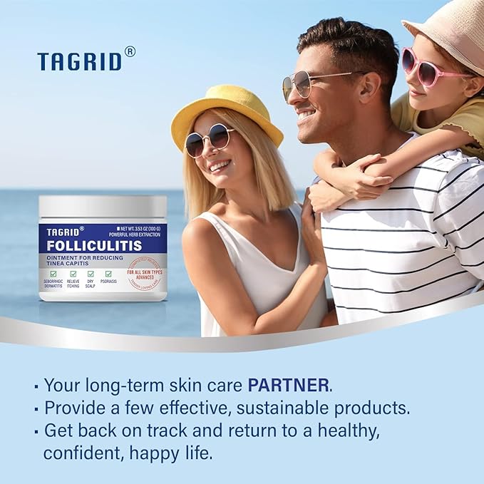 TAGRID Folliculitis Treatment Cream, Ingrown Hair Treatment, Soothing Scalp, Face & Body Cream - Hydrating & Refreshing - 100g