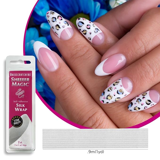 Backscratchers Extreme Sheeeer Magic Silk Wrap - Self Adhesive Manicure Nail Art Tool - DIY Nail Extension - 2 Count