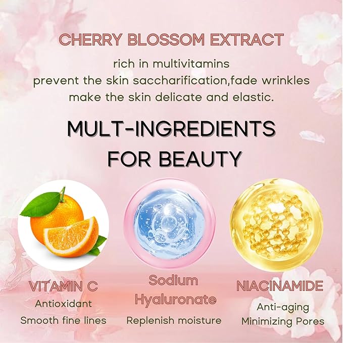 Japan Sakura Skincare Set Mother's Day Gifts for Mom - 8 Pcs Teenage Skin Care Set - Skin Care for Teens 10-12 - Skincare for Girls 10-12 - Teen Skin Care Kit with Face Mask,Cleanser,Cream,Headband