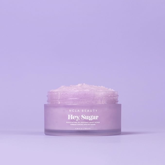 NCLA - Hey, Sugar Body Scrub | Smooth, Exfoliate, Hydrate Skin | Shea, Mango + Cocoa Butters | Vegan, Cruelty-Free, Clean Skincare (Birthday Cake; 100g | 3.38 oz)
