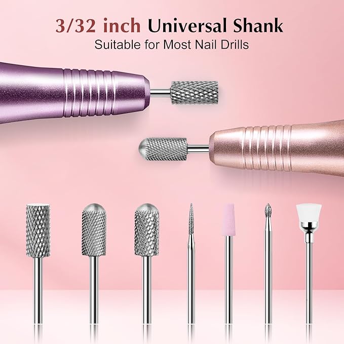 COSLUS Cordless Nail Drill Electric File & Nail Drill Bits Set 7pcs